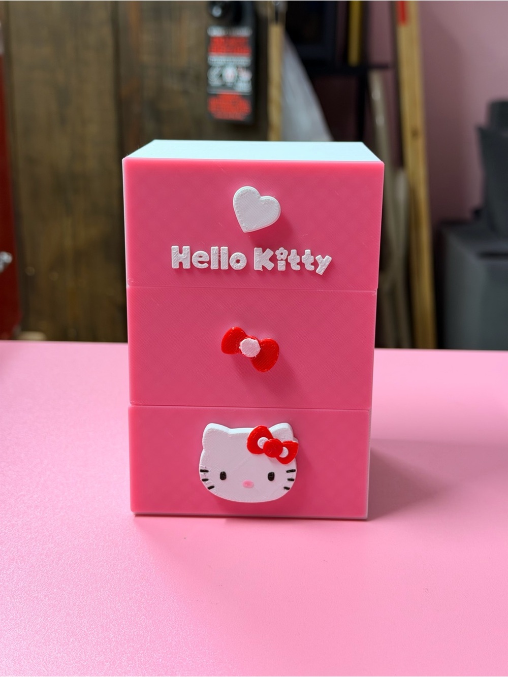 Hello Kitty Pink & White Cute Stackable Jewelry Organizer